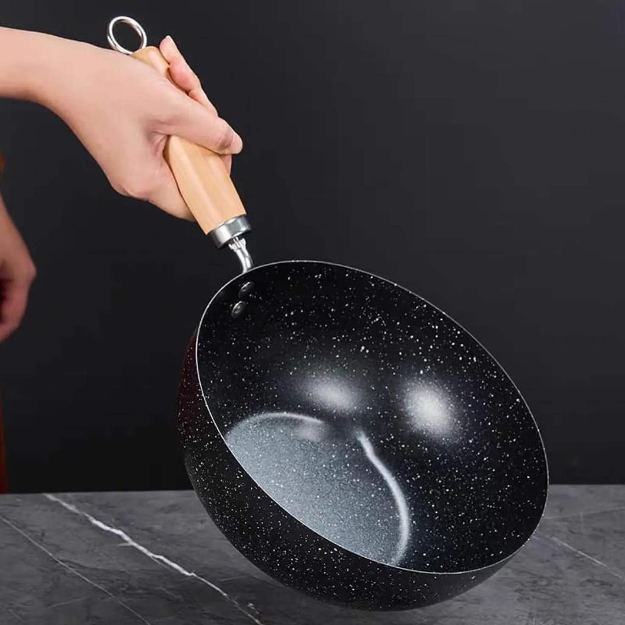 28cm Non Stick Frying pan with wooden Handle